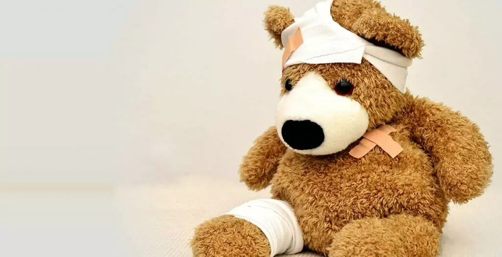 injured plush bear