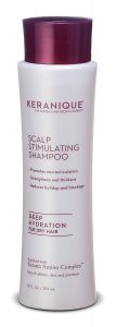 Keranique Deep Hydration Anti-Hair Loss Shampoo for Thinning Dry Hair - Keratin Amino Complex Stimulates Scalp for Thicker Fuller Hair - Free of Sulfates, Dyes, and Parabens - 12 Fl. Oz